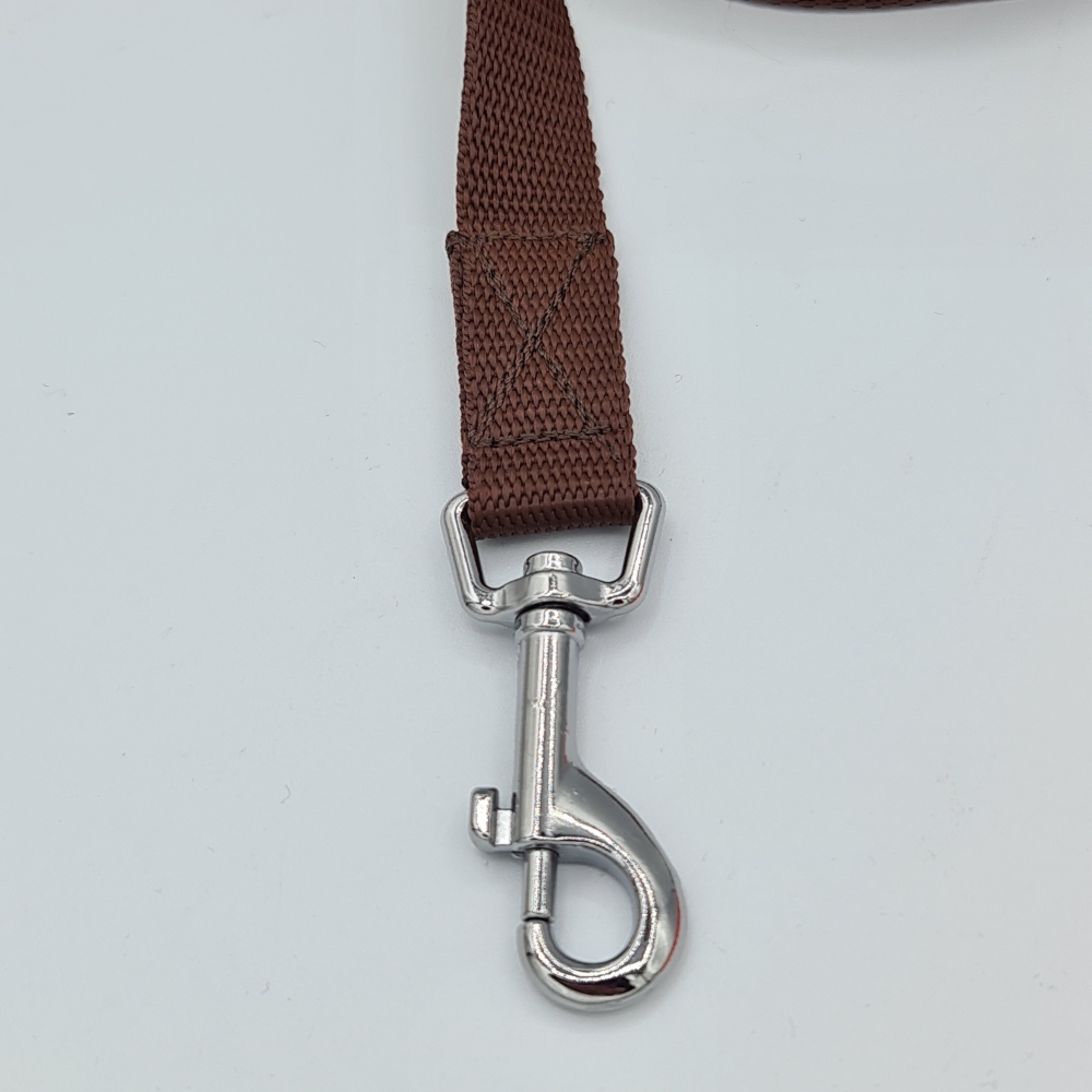 Leine mit weicher Handschlaufe braun und neonorange